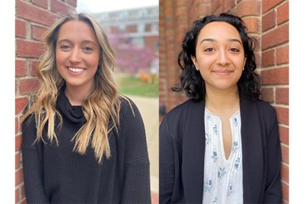Kaitlyn Brock (left), a neuroscience and psychology major, and Hena Kachroo, a chemistry major, are the recipients of UK's Beckman Scholars Program.