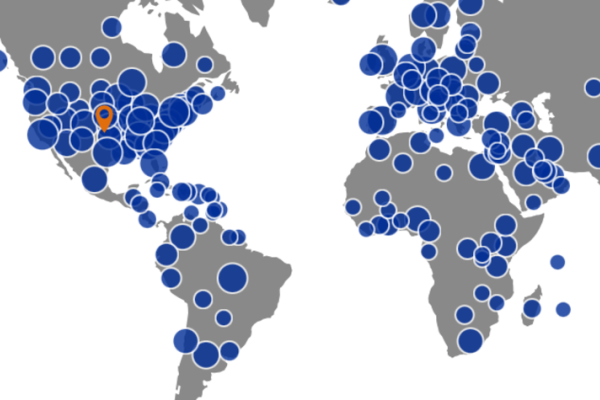 UK research has a global reach. This map from Scholars@UK shows collaborations from the past five years.