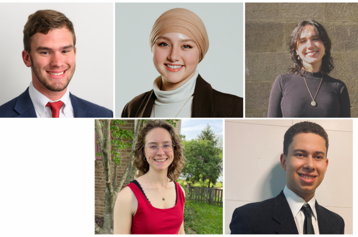 (Top row left to right): Cooper Samuelson, Safiyah Sadek, Erica Smith. (Bottom row left to right): Katie Christensen, Luis Nunes. Photos provided by OUR.