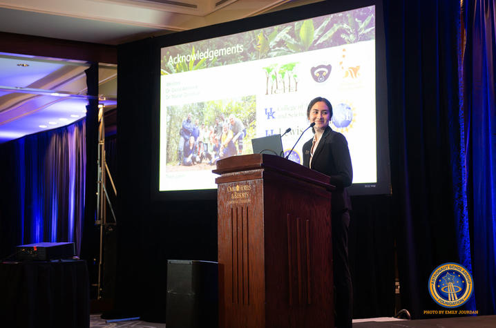 UK senior biology major Jaesylin Stephens discusses at the 2025 Astronaut Scholars Conference her experience and research in Madagascar.