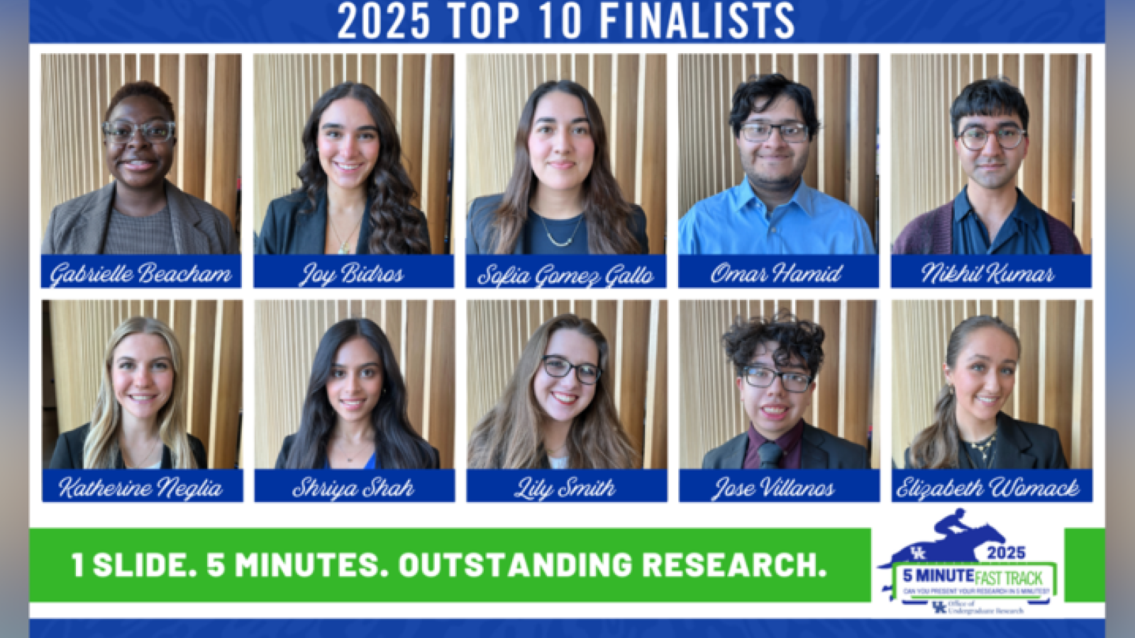 The 2025 5-Minute fast track finalists.