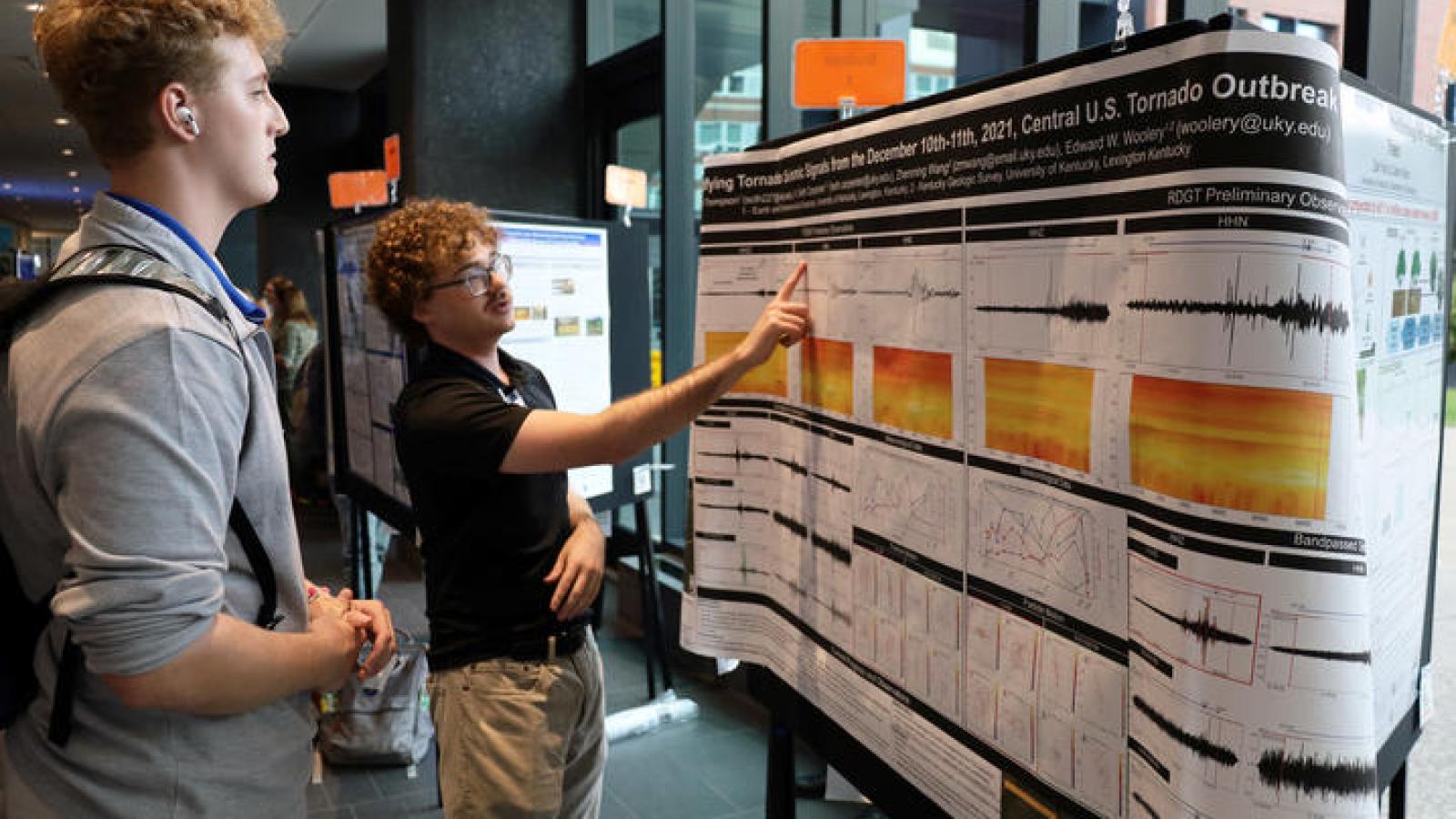 Seth Thompson, a graduate student in geophysics, was the People’s Choice award winner for the Graduate Poster Competition at the Sustainability Showcase.