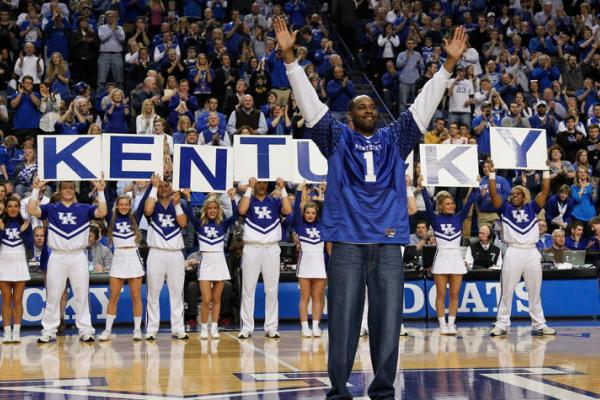 Derek Anderson at a UK basketball game in 2013