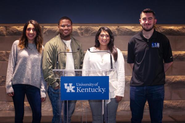 From left: Sofia Gonzalez Schuler, Brandon Colbert, Noor Ali and Jay Winkler. Mark Cornelison | UK Photo.