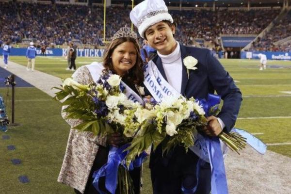 Gracelyn Bush, of Owensboro, Kentucky, and Johnny Zelenak II, of Oldham County, Kentucky, were crowned the 2022 University of Kentucky Homecoming queen and king.