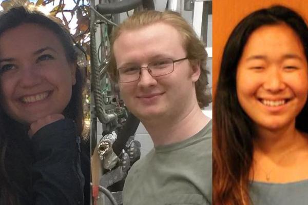 UK students Angela Jones (left), Tom Shelton and Eura Shin have been awarded the Goldwater Scholarship.