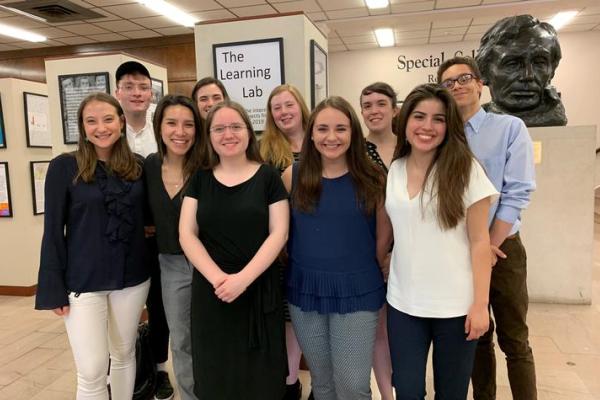 Front, left to right: Elizaveta Khenner, Brenna Kirkpatrick, Katerina Banks, Shelby Clark and Jillian Garcia. Back, l to r: Aaron Reynolds, Shelby Simpkins, Ashleigh Cofer, Emily Burgess and Zach Shelton.