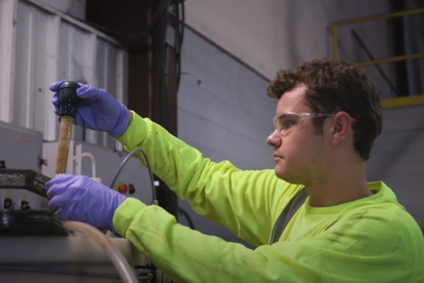 Wildcat Skyler Hornback was recently named an Astronaut Scholar. Hornback is seen here at UK's REE extraction plant. 