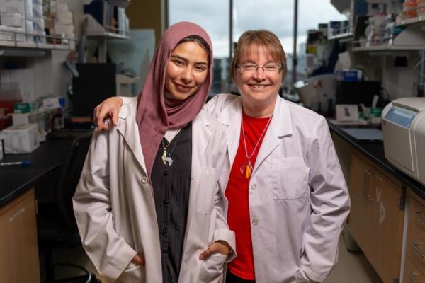 Ghoneim, left, worked with Linda Van Eldik, director of the Sanders-Brown Center on Aging.