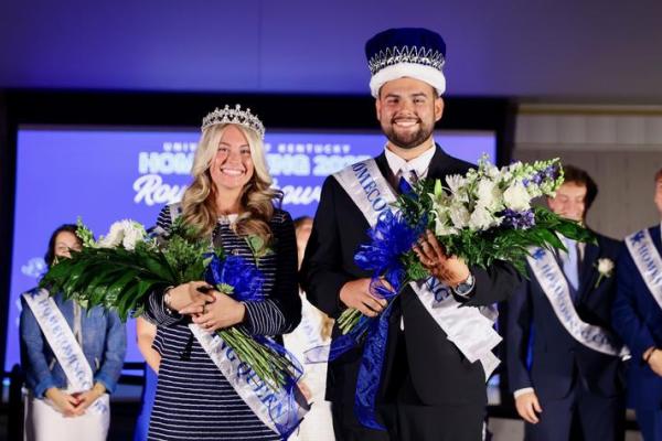 Olivia Kitts and Carson Kitts were named 2025 UK Homecoming king and queen at the Homecoming Royalty Showcase Tuesday, Oct. 14, at the UK Gatton Student Center.