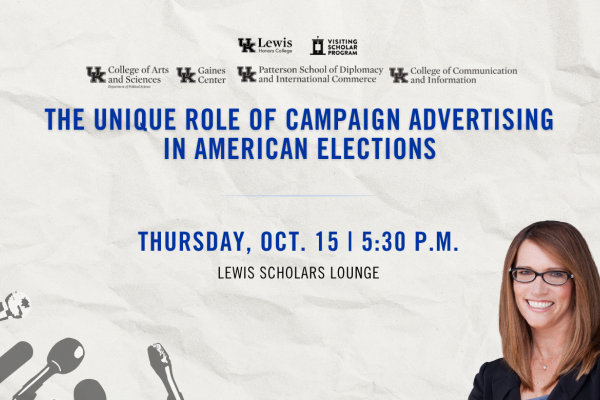 Photo of Lynn Vavreck promoting The Unique Role of Campaign Advertising in American Elections