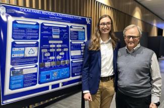 Lee T. Todd, Jr. Student Innovation Scholar Lucas Bertucci (left) with former UK President Lee T. Todd Jr., at the 2022 UK Sustainability Showcase. 