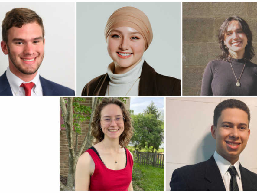 (Top row left to right): Cooper Samuelson, Safiyah Sadek, Erica Smith. (Bottom row left to right): Katie Christensen, Luis Nunes. Photos provided by OUR.