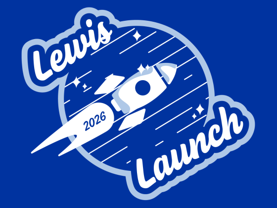 Lewis Launch 2026 with rocket logo