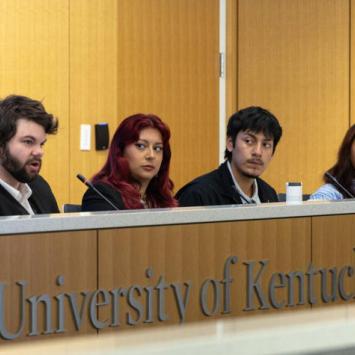 Trent Schroering, far left, is the first UK recipient of Phi Beta Kappa Society’s Key Into Public Service Scholarship.